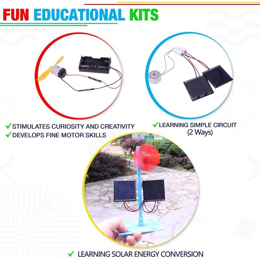 solar powered fan and car stem kit with blue wheels view 3