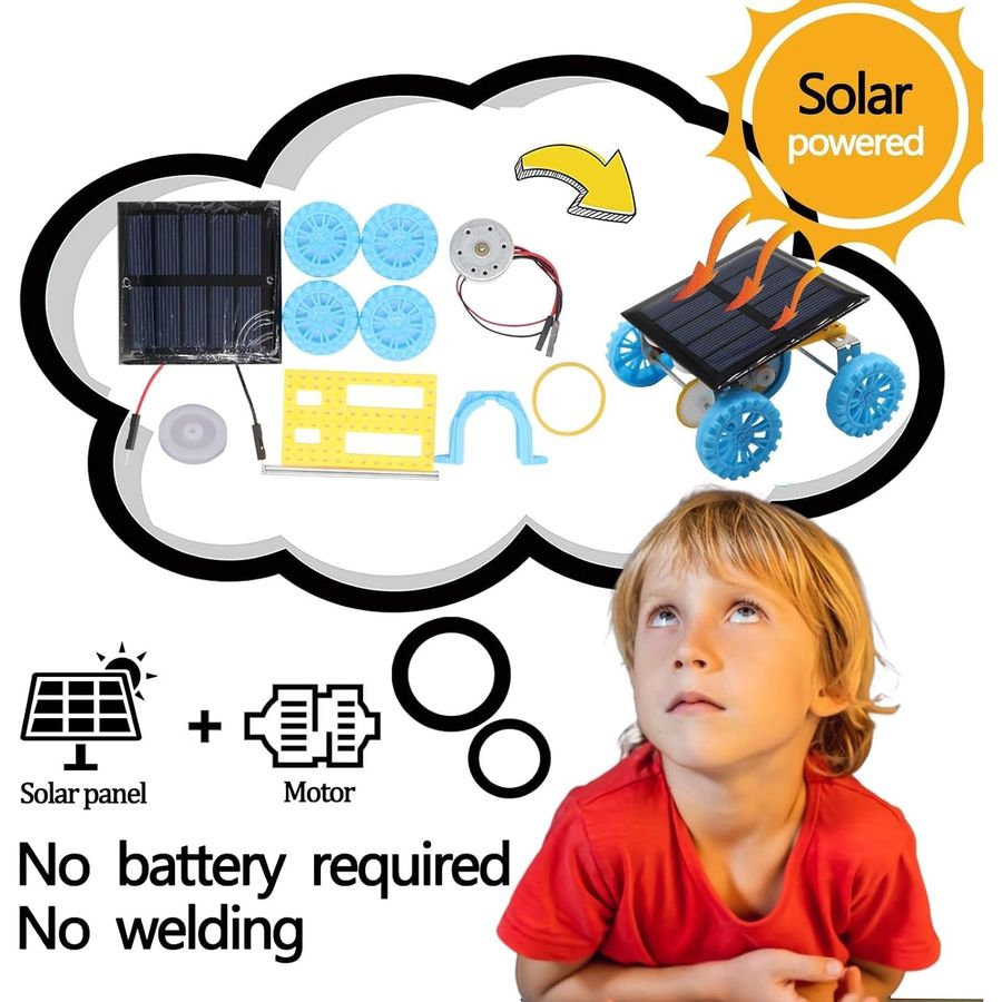 solar powered fan and car stem kit with blue wheels view 6