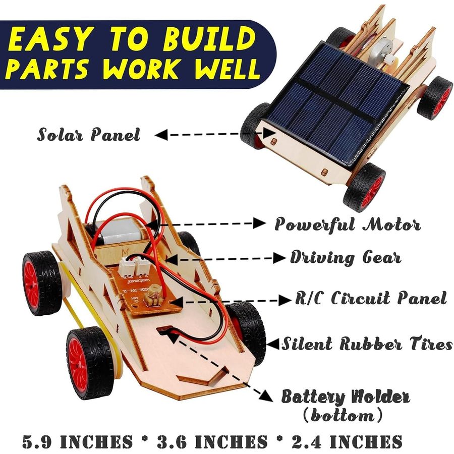 wooden remote control car and solar car kit view 6