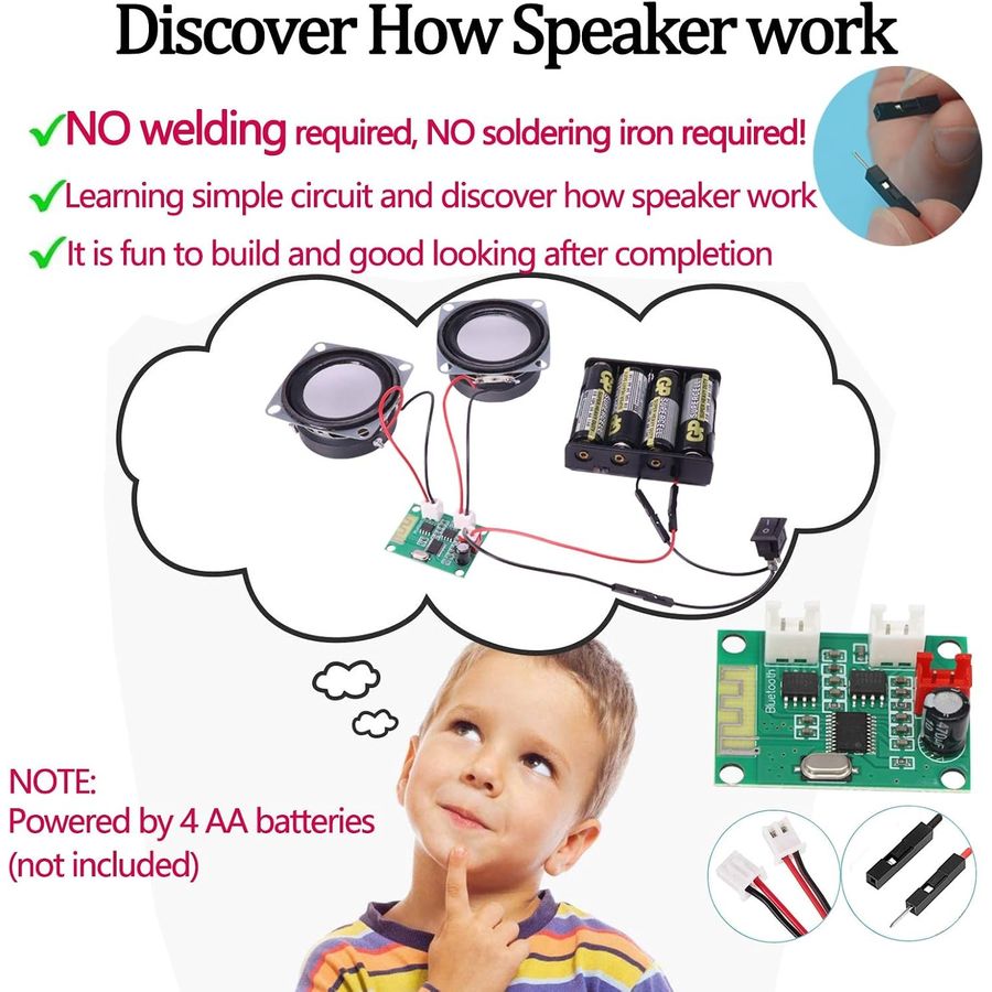 laser cut wooden bluetooth speaker kit with magnetic screwdriver view 2